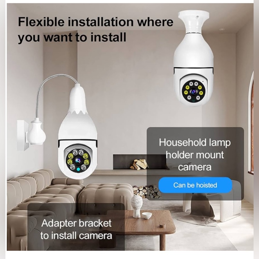 E27 Light Bulb Wireless Security Camera Panoramic 2- Way Talk WiFi Camera